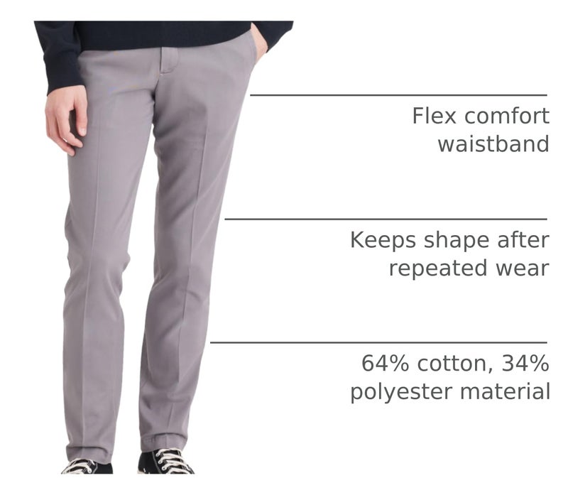 Dockers Men's Slim Fit Easy Khaki Pants, Burma Grey, 36W x 32L - Image 4